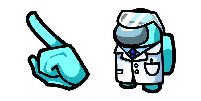 Among Us Cyan Scientist Character