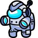 Among Us Cyborg Character and Rocket cursor