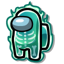 Among Us Glowing Green Ghost Character cursor