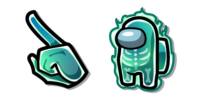 Among Us Glowing Green Ghost Character