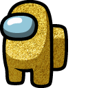 Among Us Gold Glitter Character cursor