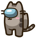 Among Us Gray Pusheen Character cursor