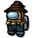 Among Us Gray Scarecrow Character cursor