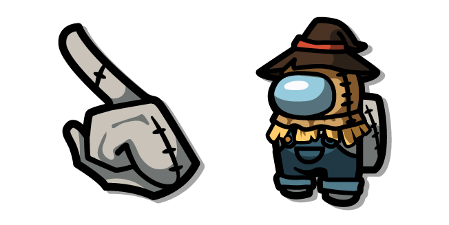 Among Us Gray Scarecrow Character
