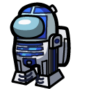 Among Us Gray Star Wars R2-D2 Character cursor