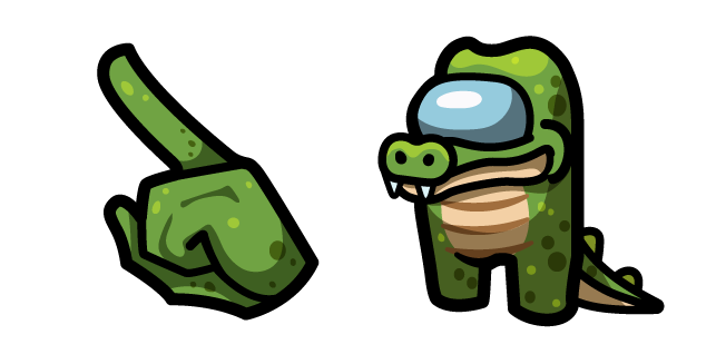 Among Us Green Alligator Character