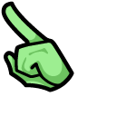 Among Us Green Blushing Character pointer