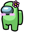Among Us Green Blushing Character cursor