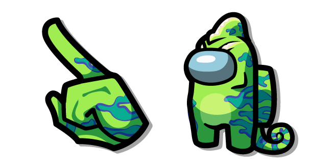 Among Us Green Chameleon Character