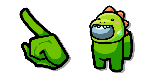 Among Us Green Character in Dino Hat