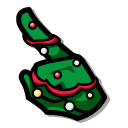 Among Us Green Christmas Tree Character pointer