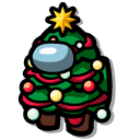 Among Us Green Christmas Tree Character cursor