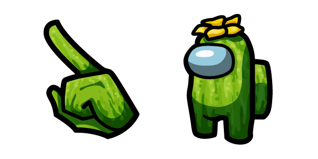 Among Us Green Cucumber Character
