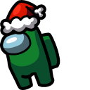 Among Us Green Impostor in Santa Hat pointer