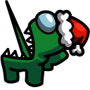 Among Us Green Impostor in Santa Hat cursor