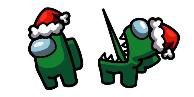 Among Us Green Impostor in Santa Hat