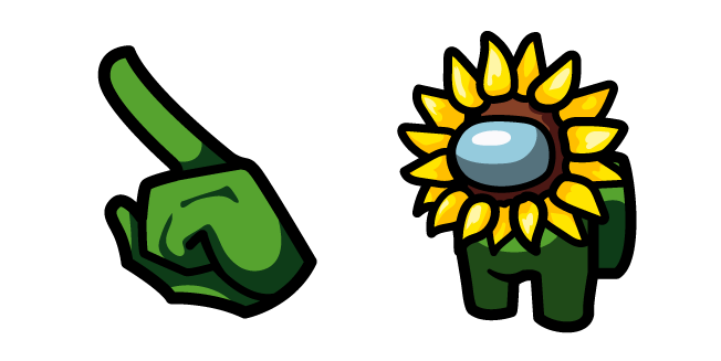 Among Us Green Sunflower Character