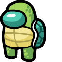 Among Us Green Turtle Character cursor