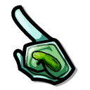 Among Us Jar with a Pickled Cucumber Green Character pointer