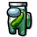 Among Us Jar with a Pickled Cucumber Green Character cursor