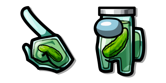 Among Us Jar with a Pickled Cucumber Green Character