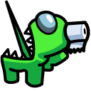 Among Us Lime Impostor in Toilet Paper Hat cursor
