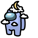 Among Us Moon Character In the White Clouds cursor