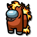 Among Us New Year Fire Horse Brown Character cursor
