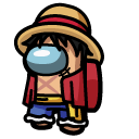 Among Us One Piece Monkey D. Luffy Character cursor