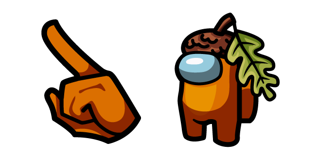 Among Us Orange Acorn Character