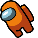 Among Us Orange Character and Dead Body pointer