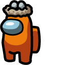 Among Us Orange Character in Bird Nest cursor