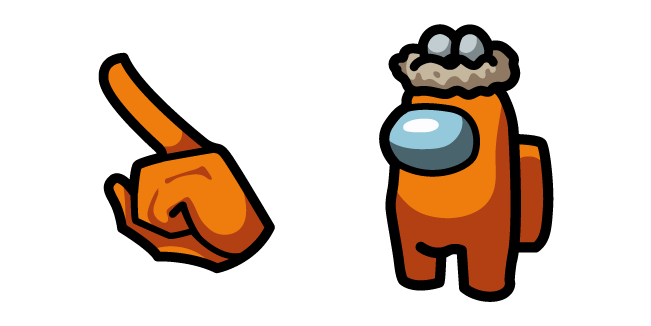 Among Us Orange Character in Bird Nest