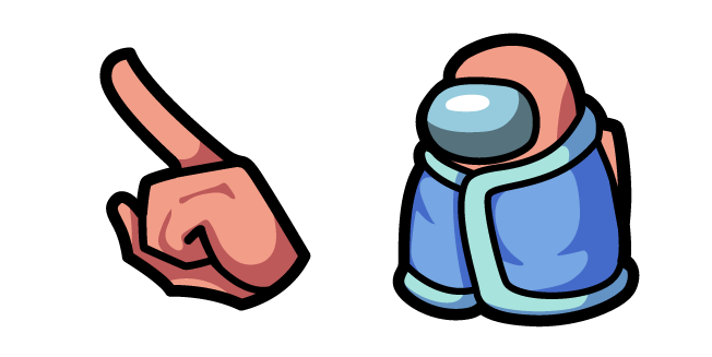 Among Us Orange Character in Blue Blanket