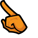 Among Us Orange Character in Candy Corn Hat pointer