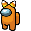 Among Us Orange Character in Candy Corn Hat cursor