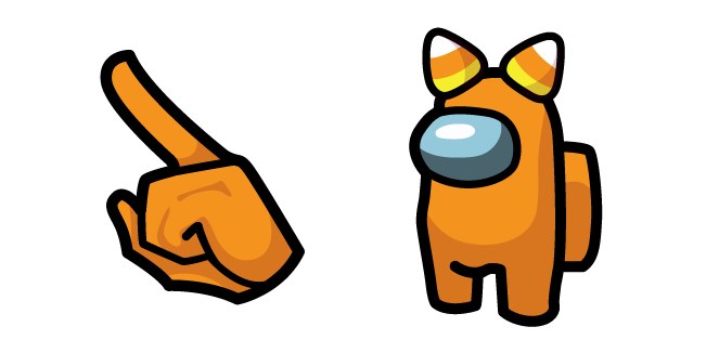 Among Us Orange Character in Candy Corn Hat