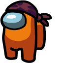 Among Us Orange Character in Do-Rag Hat cursor