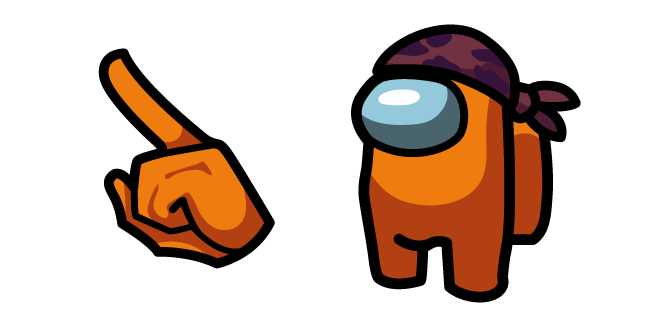 Among Us Orange Character in Do-Rag Hat