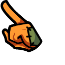 Among Us Orange Character Pumpkin Head pointer