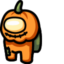 Among Us Orange Character Pumpkin Head cursor