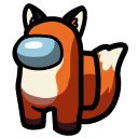 Among Us Orange Fox Character cursor