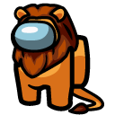 Among Us Orange Lion Character cursor