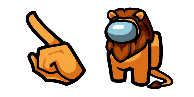 Among Us Orange Lion Character