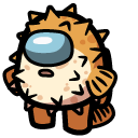 Among Us Orange Pufferfish Character cursor