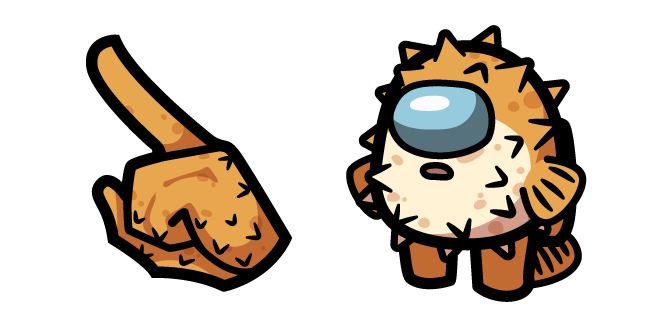 Among Us Orange Pufferfish Character