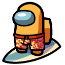 Among Us Orange Surfer Character cursor