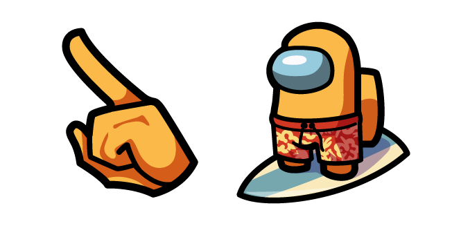Among Us Orange Surfer Character