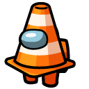 Among Us Orange Traffic Cone Character cursor