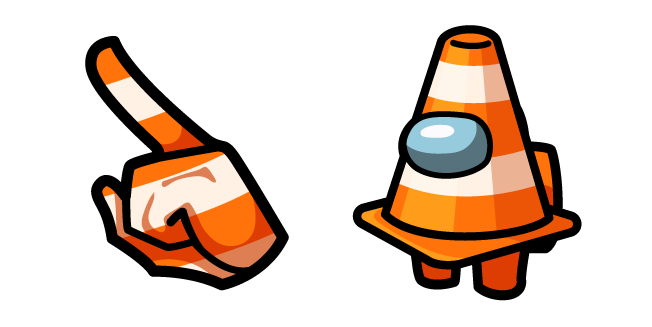 Among Us Orange Traffic Cone Character